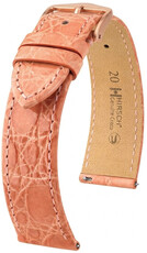 Leren riempje Hirsch Genuine Croco 01808122-7, roze, krokodillenhuid, Quick Release