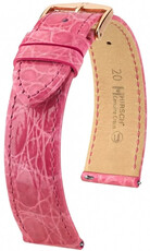 Leren riempje Hirsch Genuine Croco 01808125-7, roze, krokodillenhuid, Quick Release