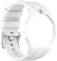 Siliconen horlogeband Ricardo Pinzolo (voor Swatch Royal Pop), White, met hoesje, kroon op 12h