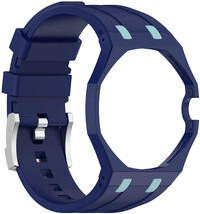 Siliconen horlogeband Ricardo Pinzolo (voor Swatch Royal Pop), Blue, met kast, kroon op 3u