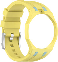 Siliconen horlogeband Ricardo Pinzolo (voor Swatch Royal Pop), Yellow, met etui, kroon op 12u