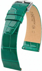 Leren riempje Hirsch Prestige 02207140-2, groen, alligator huid, Quick Release