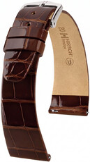 Leren horlogeband Hirsch Prestige L 02207010-2, bruin, alligatorenleer, lengte L, Quick Release