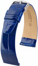 Leren horlogeband Hirsch Prestige L 02207082-2, blauw, alligatorsleer, lengte L, Quick Release