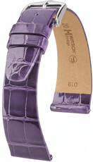 Leren horlogeband Hirsch Prestige L 02207084-2, paars, alligatorsleer, lengte L, Quick Release