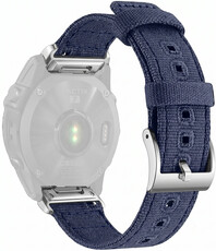 Nylon horlogeband Ricardo Ortisei 22mm, Blue/Silver, QuickFit