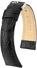 leren horlogeband Hirsch Aristocrat L 03829050-2, zwart, kalfsleer, lengte L, Quick Release