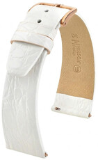 Leren riempje Hirsch Prestige 02208100-7, wit, krokodillenhuid, Quick Release