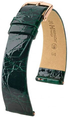 Leren riempje Hirsch Prestige 02208140-7, groen, krokodillenhuid, Quick Release