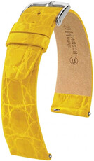 Leren riempje Hirsch Prestige 02308172-2, geel, krokodillenhuid, Quick Release