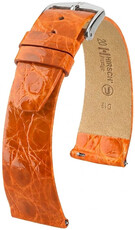 Leren riempje Hirsch Prestige 02308176-2, oranje, krokodillenhuid, Quick Release