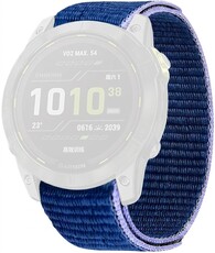Nylon horlogeband Ricardo Cimone 22mm, Blue, doorgevoerd