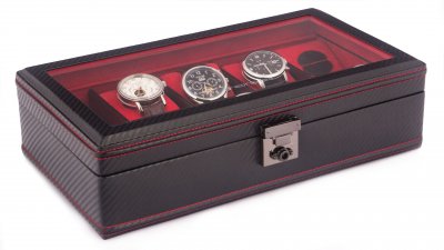 Horlogedoos Friedrich Lederwaren Carbon 32048-2