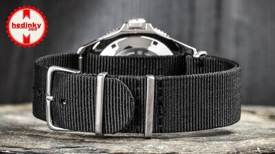 Nylon horlogeband Ricardo Kronplatz, zwart, NATO
