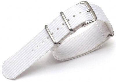 Nylon horlogeband Ricardo Kronplatz, wit, NATO