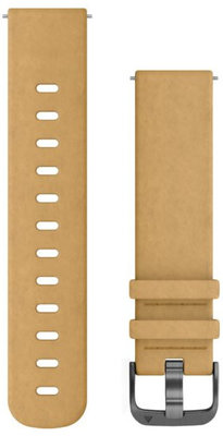 Leren horlogeband Garmin 20mm (voor Venu, Venu Sq, Venu Sq 2, Venu 2 plus enz.), beige, Quick Release, 010-12691-04