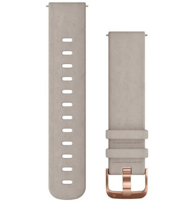 Leren horlogeband Garmin 20mm (voor Venu, Venu Sq, Venu Sq 2, Venu 2 plus enz.), grijs, Quick Release, 010-12691-07