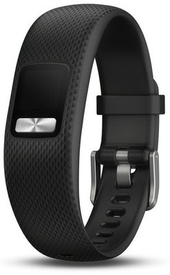 Garmin Vívofit 4 band, silicone, zwart, zilveren gesp, L
