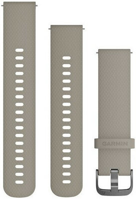 Siliconen horlogeband Garmin 20mm (voor Venu, Venu Sq, Venu Sq 2, Venu 2 plus enz.), beige, Quick Release, 010-12691-09