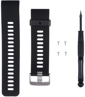 Garmin Forerunner 35 band, siliconen, zwart, zilveren gesp