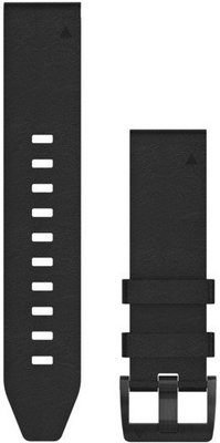 Leren horlogeband Garmin 22mm (voor Garmin Fenix 8/7/6 (47mm), Epix 2 enz.), zwart V1, QuickFit, 010-12740-01