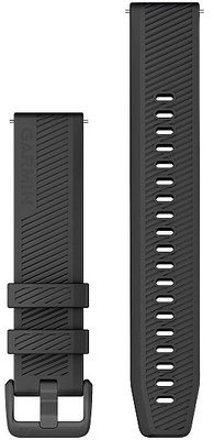 Garmin Quick Release band 20mm, silicone, zwart, zwarte gesp (Venu, Venu Sq, Venu 2 plus, etc.)
