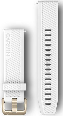 Siliconen horlogeband Garmin 20mm (voor Venu, Venu Sq, Venu 2 plus enz.), wit V1, Quick Release, 010-12927-00