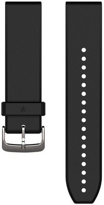 Garmin QuickFit band 22mm, siliconen, zwart, zilveren gesp (Fenix 7/6/5, Epix 2, etc.)