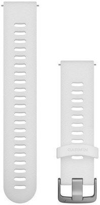 Garmin Quick Release band 20mm, silicone, wit, zilveren gesp (Venu, Venu Sq, Venu 2 plus, etc.)