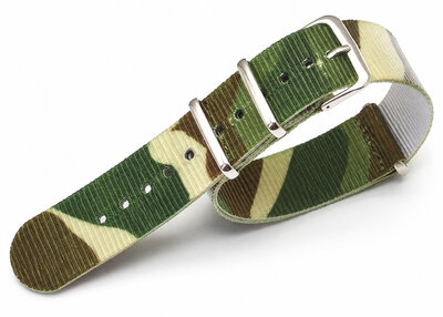 Nylon horlogeband Ricardo Kronplatz, camouflage, NATO