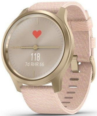 Garmin Vívomove 3 Style, Lichtgoud/Roze Nylon Band