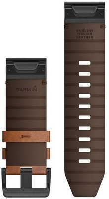 Leren horlogeband Garmin 26mm (voor Garmin Fenix 8/7X/6X (51mm), Tactix enz.), bruin, QuickFit, 010-12864-05
