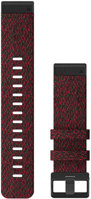 Garmin QuickFit band 22mm, nylon, rood, zwarte gesp (Fenix 7/6/5, Epix 2, etc.)