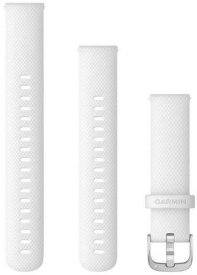 Siliconen horlogeband Garmin 18mm (voor Venu 2S, Vívoactive 4S, Vívomove 3S enz.), wit, Quick Release, + verlengstuk, 010-12932-0B