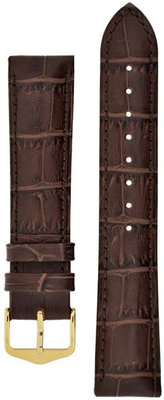 Leren horlogeband Hirsch Duke L 01028010-1, bruin, lengte L, Quick Release
