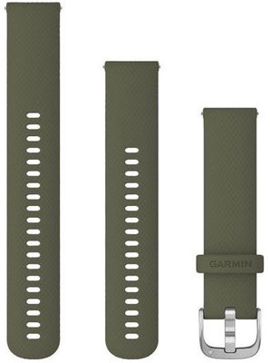 Siliconen horlogeband Garmin 20mm (voor Venu, Venu Sq, Venu 2 plus aj.), groen, Quick Release + verlengd deel, 010-12924-11