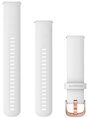 Siliconen horlogeband Garmin 20mm (voor Venu, Venu Sq, Venu 2 plus aj.), wit V1, Quick Release, + verlengd deel, 010-12924-10