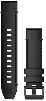 Leren horlogeband Garmin 22mm (voor Garmin Fenix 8/7/6 (47mm), Epix 2 aj.), zwart V3, QuickFit, 010-12738-19