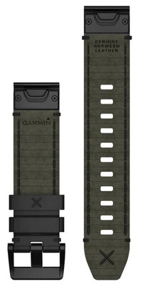 Leren horlogeband Garmin 22mm (voor Garmin Fenix 8/7/6 (47mm), Epix 2 aj.), zwart V3, QuickFit, 010-12738-19