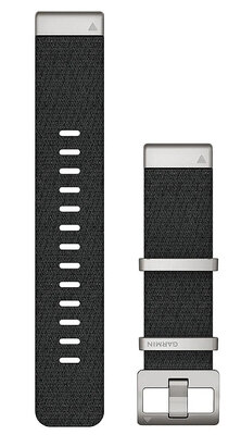 Nylon horlogeband Garmin 22mm (voor Garmin Fenix 8/7/6 (47mm), Epix 2 aj.), zwart V2, QuickFit, 010-12738-21