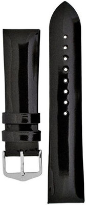 Zwart leren band Hirsch Diva M 01536150-2 (Teletina)