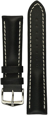 Zwart lederen band Hirsch Heavy Calf L 01475050-2 (Teletina)