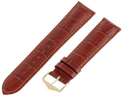 leren horlogeband Hirsch Duke L 01028070-1, bruin, kalfsleer, lengte L, Quick Release