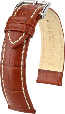 Bruin leren band Hirsch Modena L 10302870-2 (Teletina)