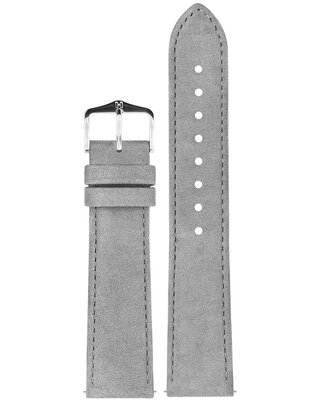 Leren horlogeband Hirsch Osiris L 03433030-2, grijs, kalfsleer, lengte L, Quick Release