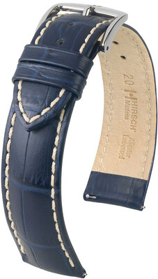 Donkerblauwe leren band Hirsch Modena L 10302880-2 (Teletina)