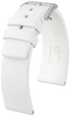 Rubberen horlogeband Hirsch Pure 40418800-2, wit, natuurlijk rubber, lengte L, Quick Release