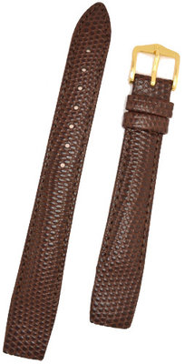 Leren horlogeband Hirsch Rainbow M 12302610OE-1, bruin, kalfsleer, open end (voor vaste stiften), lengte M, Quick Release