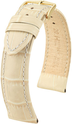 Beige leren band Hirsch Duke M 01028190-1 (Teletina)