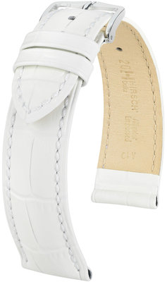 Witte leren band Hirsch Duke M 01028101-2 (Teletina)
